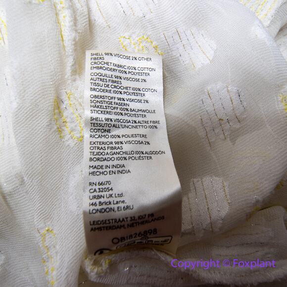 New! Free People Women's Crochet‎ Halter Yellow Bell Tunic Ivory Combo, size L - Picture 11 of 11